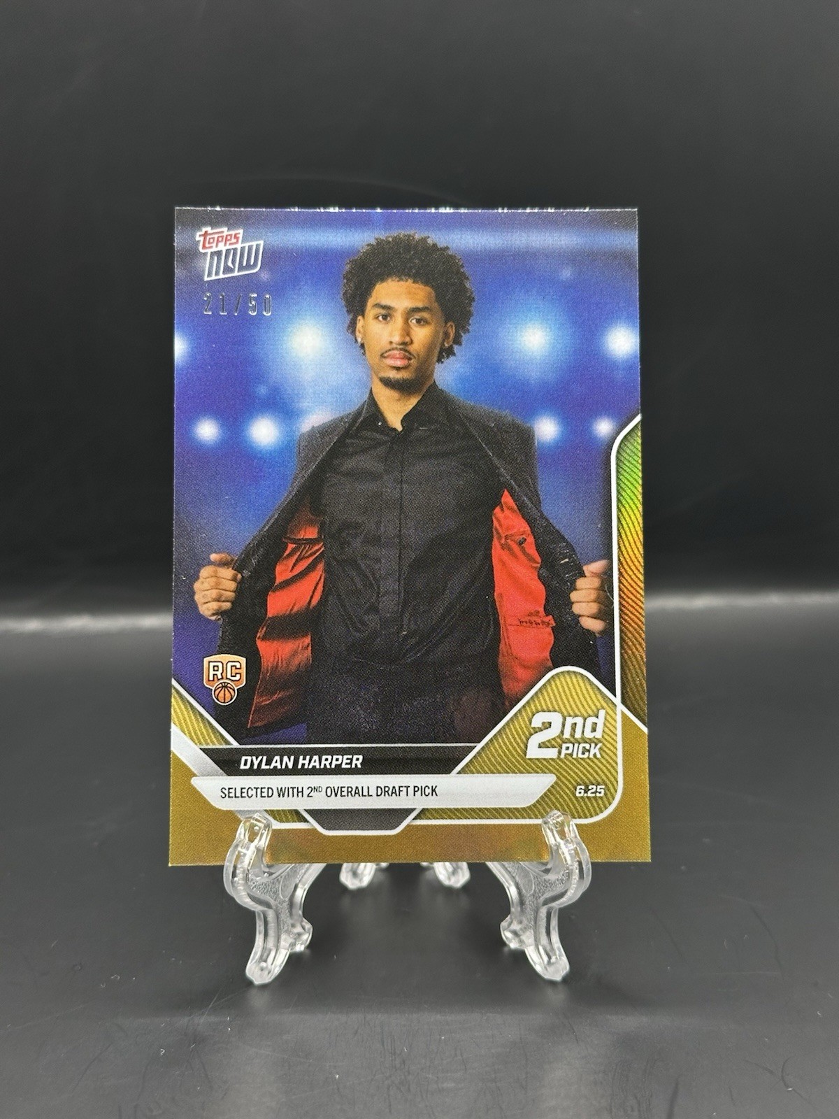 Dylan Harper 2025 Topps Now Draft Gold Foil /50 Rookie RC Spurs 2nd Pick #D2