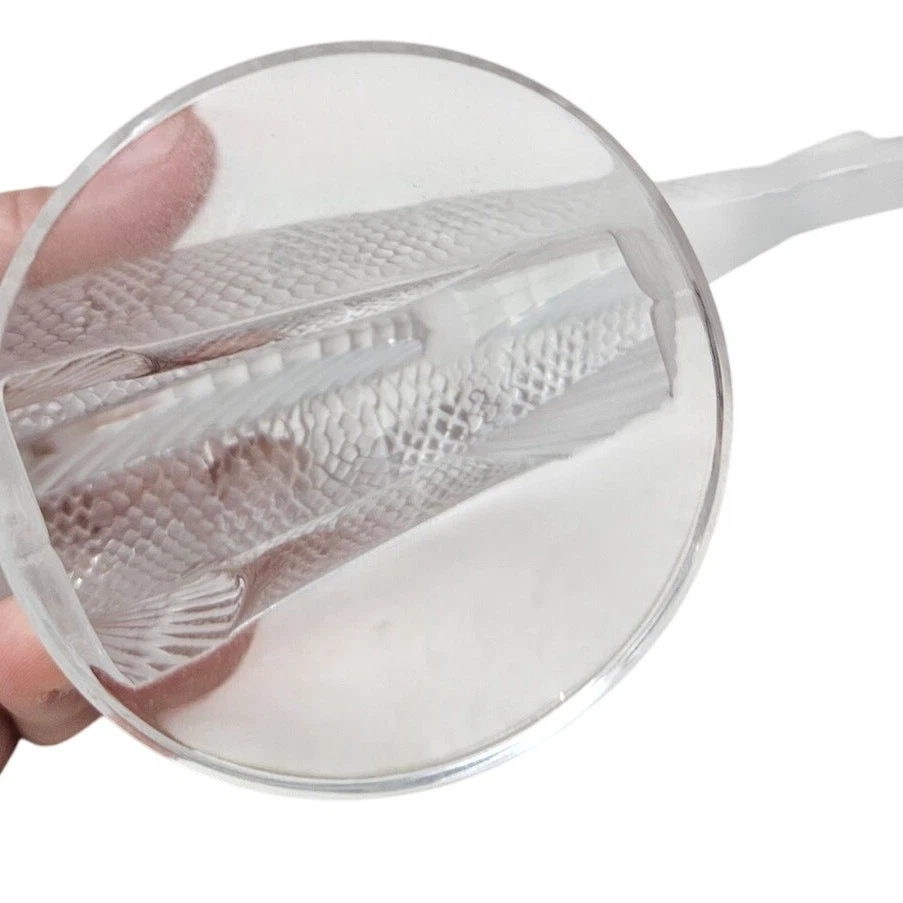 Cristal Lalique París Francia Percha Coche Mascota Pez Pisapapeles Firmado Arte Vidrio Foto 3 de 4