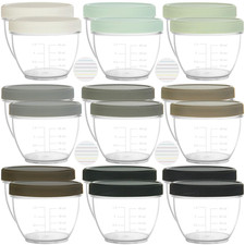 Youngever 18 Sets Baby Food Storage, 2 Ounce Plastic Baby Food Containers with L
