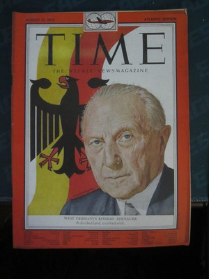 Time Magazine August 1953 West Germany's Konrad Adenauer No Label Newsstand