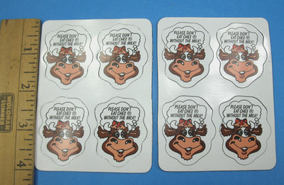 Chex Cereal Magnets Cow Please Don't Eat Without the Milk 1980s Vintage