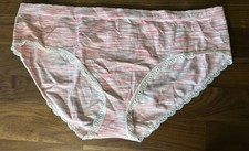 Victoria Secret Rare Vtg Cheeky Hipster Hiphugger Panties XL Panty Pink Stripe