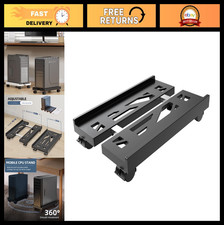 Adjustable Mobile CPU Stand with Wheels, Ventilated PC Tower Holder, Under Desk