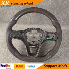 Real Carbon Fiber Leather Steering Wheel For Volkswagen Tiguan Golf 8 Gti R-line Real Carbon Fiber Leather Steering Wheel For Volkswagen Tiguan Golf 8 Gti R-line