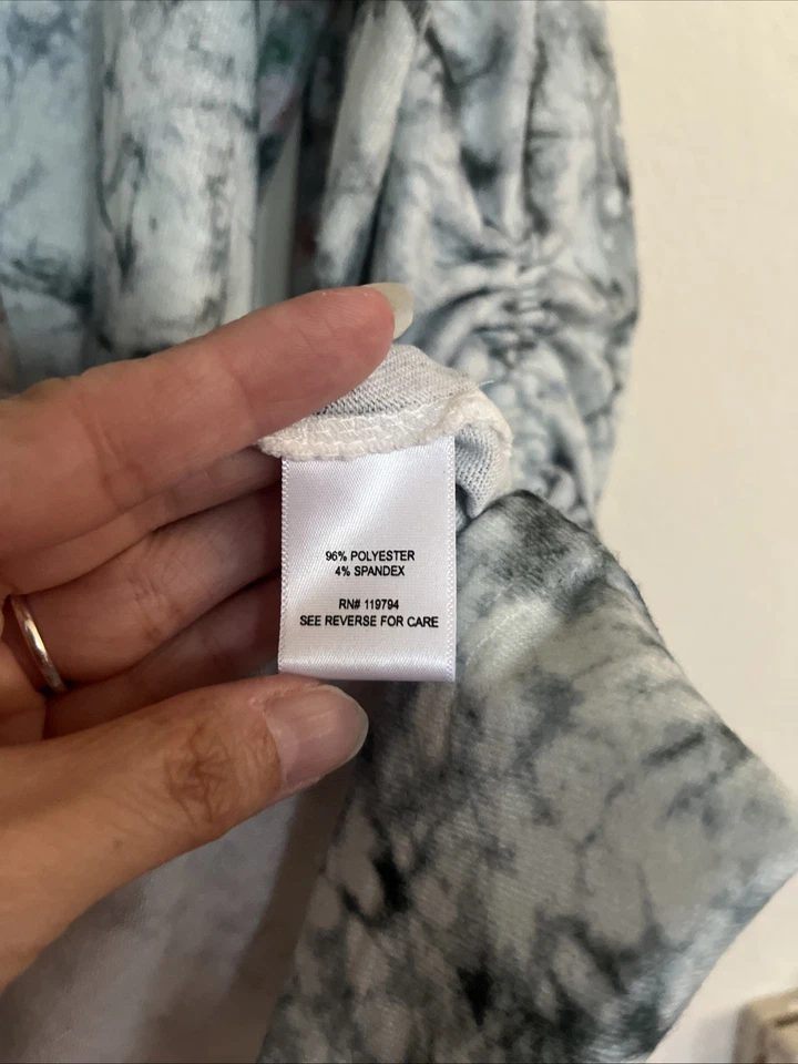 Camisa Top Boho Live Para Mujer Manga Larga Azul Tie Dye Talla 1X Foto 4 de 4