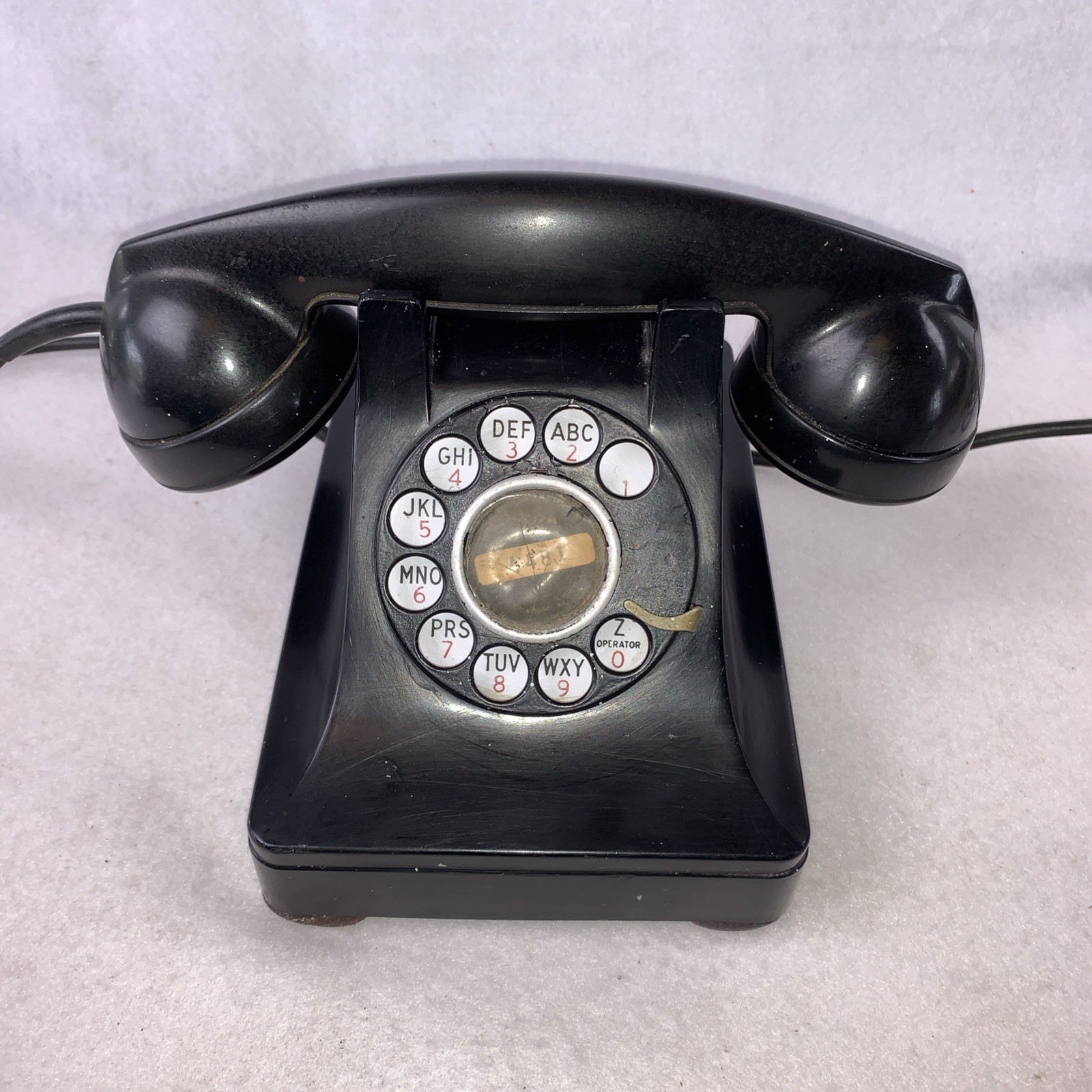 Bell System Western Electric Telephone Black F1 Rotary Phone 1940s Vintage