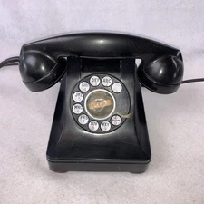 Bell System Western Electric Telephone Black F1 Rotary Phone 1940s Vintage