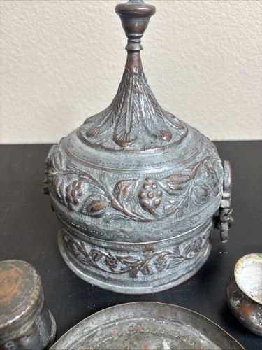 Antique Indian Copper Pandan Betel Nut Complete Box Set; 19th Century - Picture 10 of 16