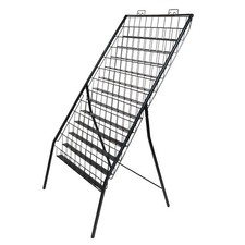 12 Tier Display Rack Floor Standing in Black for Cards Magazines Prints (K136)