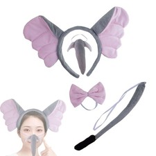 Elephant Costume Set Fancy Dress up Cartoon Nose Tail and Bow Tie for Festival