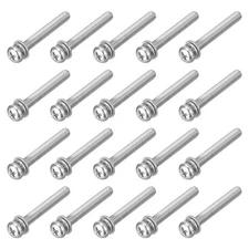20Pcs M5 x 40mm 304 Stainless Steel Phillips Pan Head Machine Screws Bolts