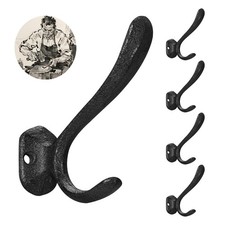 Rustic Cast Iron Coat Hooks Wall Mounted, Farmhouse Decorative Wall Hooks for...