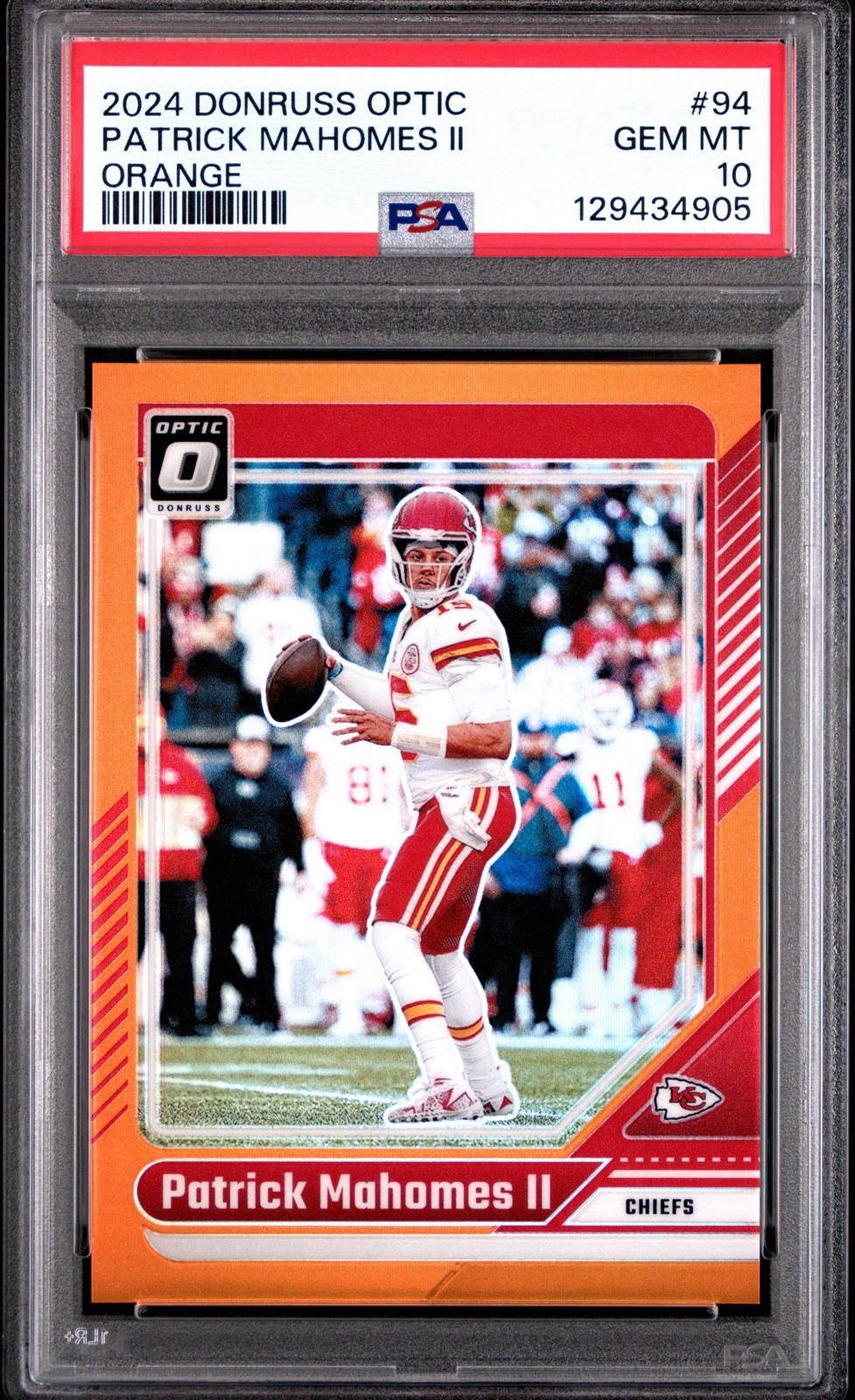 2024 Donruss Optic Patrick Mahomes II Orange Prizm /249 PSA 10 Chiefs #94 🔥 🐐