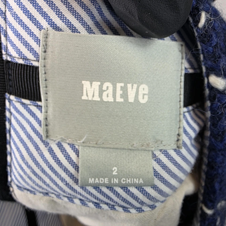 Falda Maeve Mujer 2 Azul Mezcla Lana Ventana Tweed Línea A Mini Anthropologie Foto 3 de 4