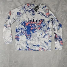 Huk Mens Mossy Oak Pursuit Performance Long Sleeve Crew Fishing Medium NWT