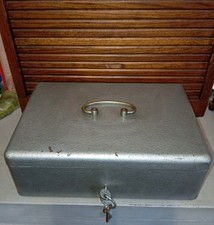 CASSAFORTE CASSETTA PORTAVALORI CASSETTA SICUREZZA VINTAGE ANNI 60/70 2 Chiavi 