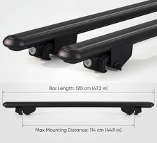 Roof Racks Cross Bars black aluminum for Jeep Cherokee 2002-2014