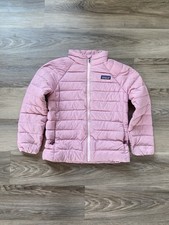 Patagonia Down Sweater Insulated Puffer Jacket Kids S 7-8 Pink Full Zip 68625