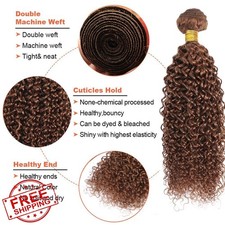 30 Brown Water Wave Human Hair Bundle, 22 Inch Light Brown Virgin Weave
