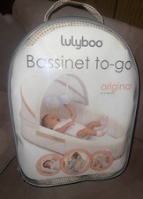 New LulyBoo Baby Bassinet To Go Portable Indoor Outdoor Play trips In Natural