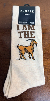 Brand New - K. Bell Men's Greatest Of All Time I Am The Goat Billy Socks