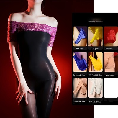 High Quality Ultra Sheer 5D Oil Glossy Bodysuit Full-Body Stockings Jumpsuit