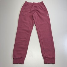 Adidas Originals Women's XS Pink Trefoil Fleece Jogger Sweatpants Zip Pockets