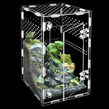 Acrylic Jumping Spider Enclosure Box: 10x6x6 Inch Transparent Habitat with Venti