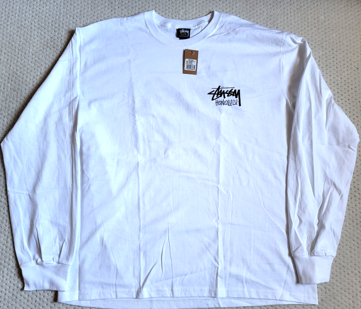 NWT STUSSY HONOLULU Hawaii Chapter Tee Limited WHITE LONG SLEEVE T
