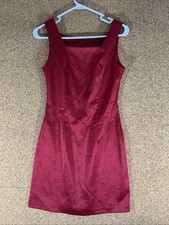 Vintage City Triangles Glitter Y2K Red+Black Floral Dress Stretchy Size 3