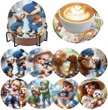 mrpwnle 8 Pack Diamond Art Coasters Kits-Dog Diamond Painting Coasters Kit Se...