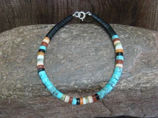 Native American Turquoise Heishi Bracelet by Calabaza