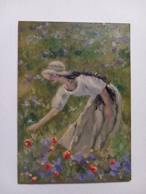 °  Original Ölbild,Ölgemälde,Portrait,Mittelalter,Frau,Renaissance,Vintage