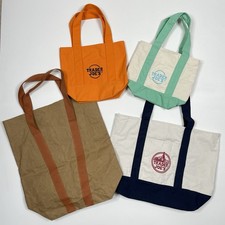 4 Trader Joe  s Reusable Washable Paper Tote Shopping Bag  Mini Orange Turquoise