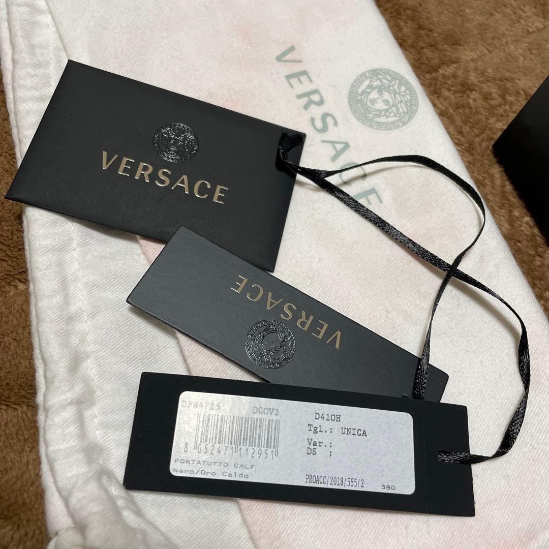 Versace Medusa Black Leather Clutch Bag Used Elegant Party Dress Up thumbnail 6