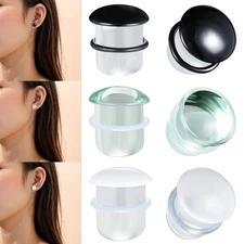 3-25MM Single Flare Plugs Tunnels Glass Ear Gauges Ear Lobe Stretching Piercing