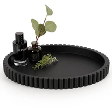 Oval Tray for Coffee Table Decor, 15" Concrete Tray, Table Centerpieces Decor...