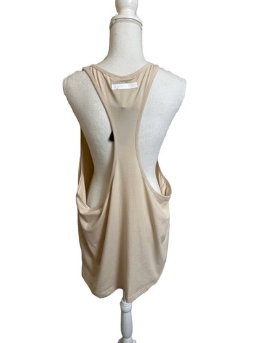 NWT Alphalete Women's XL Beige Racerback Tank Top Long Length Viscose Blend - Picture 2 of 6