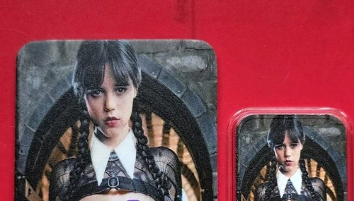 SEXY! Wednesday Adams - 1 troy oz .999 Fine Silver Colorized Bar COA # /100