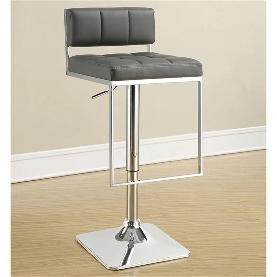 Alameda Adjustable Bar Stool Chrome and Grey - Image 2 of 2