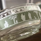 Set of 2 Vintage Jeanette Wedgwood Green Helenic Jasperware Berry Bowls