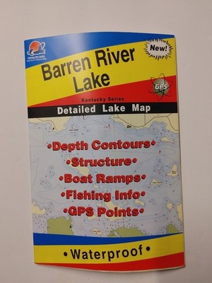 Barren River Lake Kentucky Series Fishing Hot Spots Waterproof Map