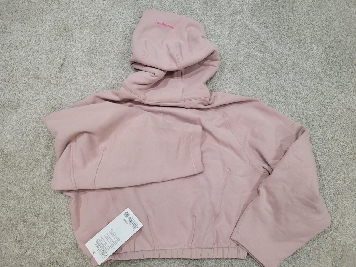 lululemonピンクベージュジップパーカー Lululemon Loungeful Relaxed-Fit Full-Zip Cropped Hoodie Size L