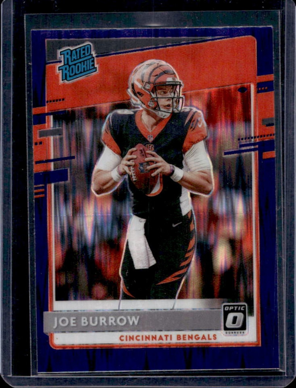 2020 Donruss Optic Joe Burrow Purple Shock Prizm Rookie RC #151 Bengals