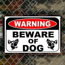 New 1- Metal Sign WARNING Beware Of Dog 8  x 12  FOR FENCES Doors Windows