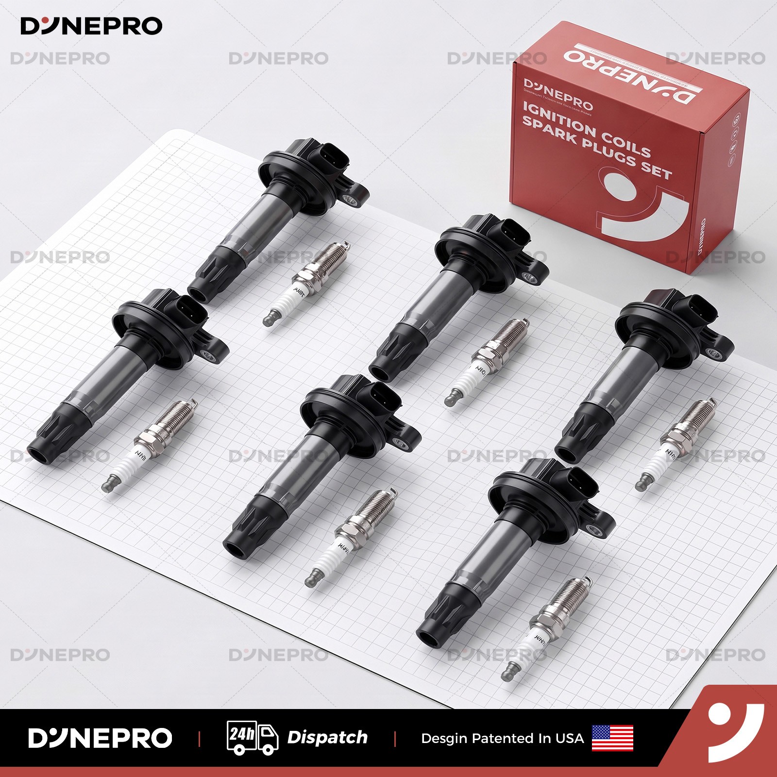 UF553 6 packs Ignition Bobinas  spark plug For 2008-2012 Ford Taurus Flex 3.5L