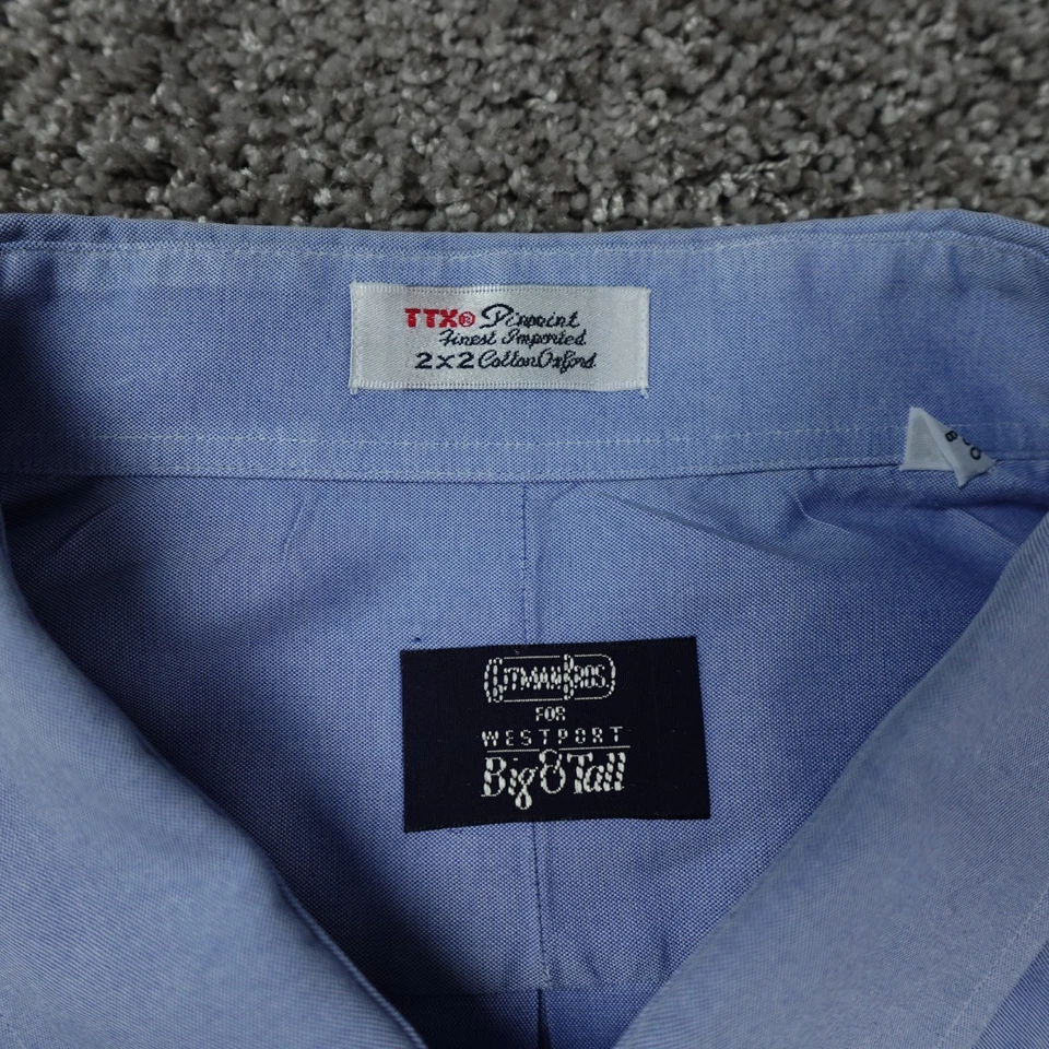 Vintage Gitman Bros Shirt Mens 20 Cotton USA OCBD Big & Tall Long Sleeve Dress - Image 4 of 4