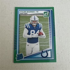 2025 panini donruss green press proof rated rookie tyler warren #337