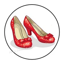 RED SLIPPERS ENVELOPE SEALS LABELS STICKERS PARTY FAVORS