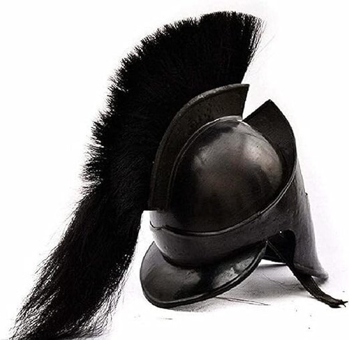 Medieval Greek Spartan Helmet 300 Movie King Leonidas Roman Helmet Black Finish - Picture 4 of 13